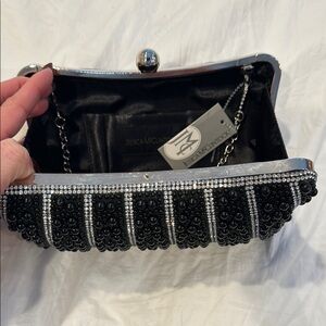 Jessica McClintock Black Beaded Clutch